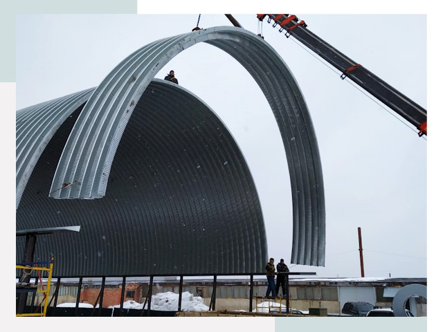 Полукруглые ангары в Тынде